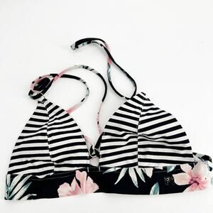 Victoria’s Secret PINK Bonded Bralette Floral Striped Cross Back Bra Size Small